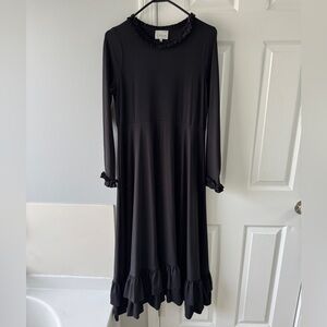 Dainty Jewells Stroke of Midnight Elegant Black Ruffle Dress